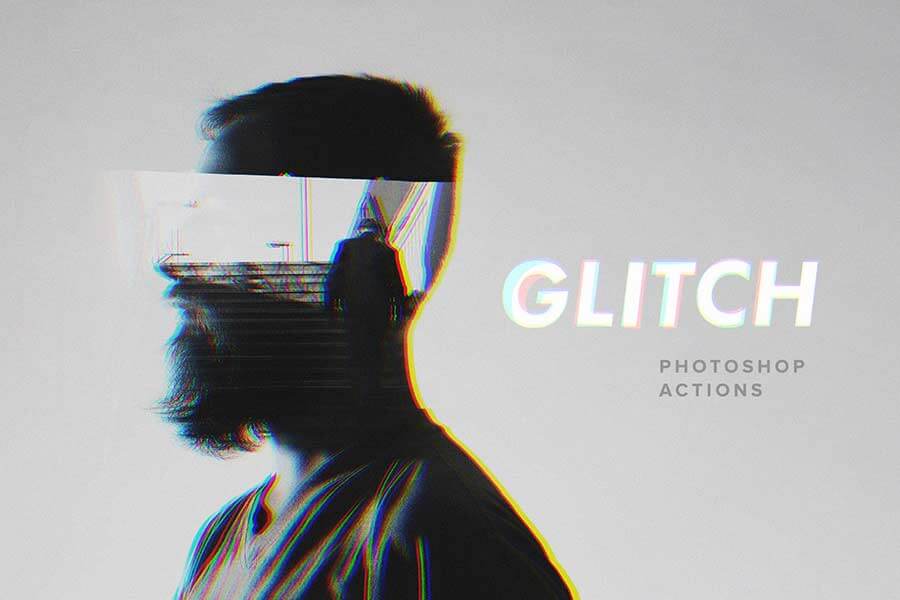 Glitch Photoshop Actions Set