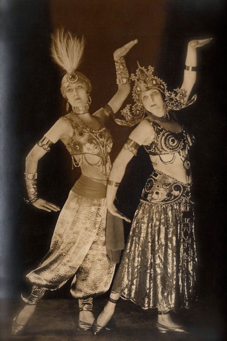 Ballet Russes dancers in Egyptian Revival Dress c.1925.