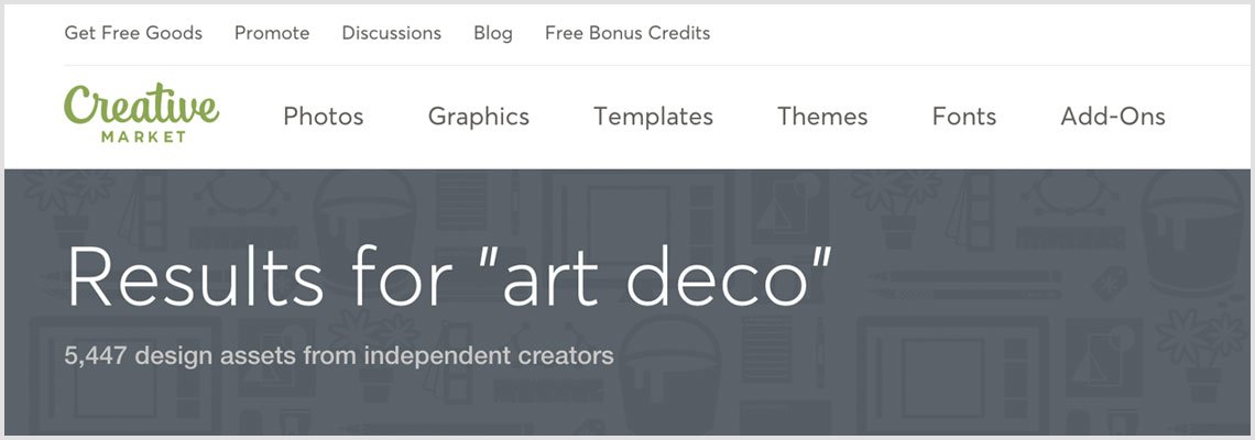 Art Deco search result on Creative Market