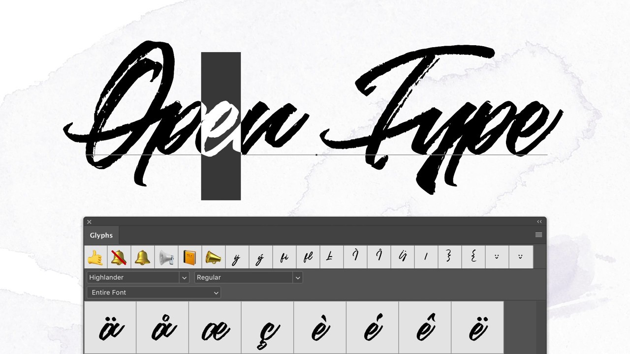 font glyphs for photoshop free
