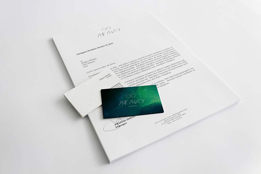 A4 Letterhead and Business Card Mockup