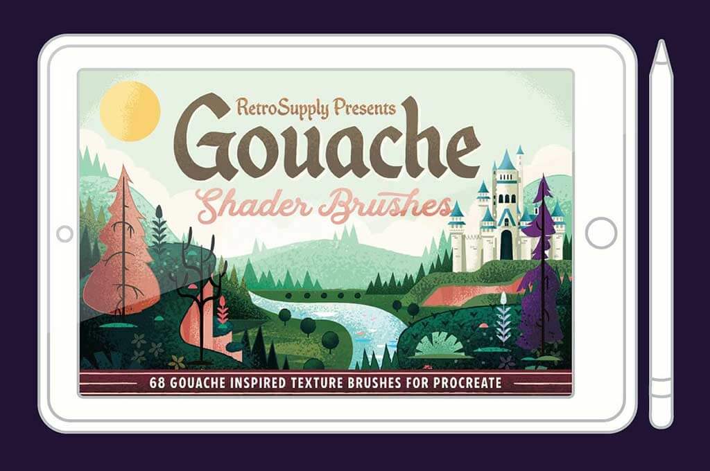 Gouache Shader Brushes for Procreate