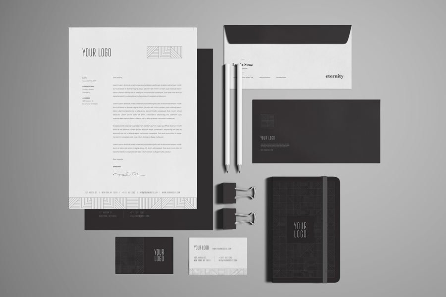 Top View Stationery Mockup