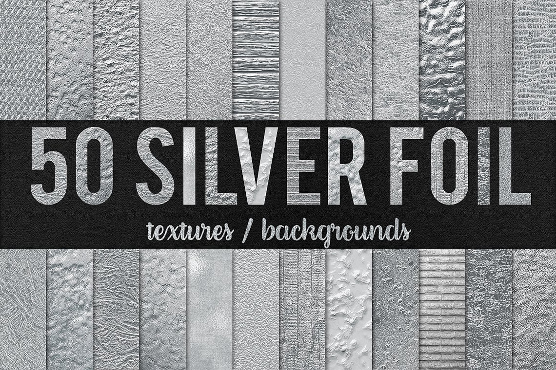 50 Silver Foil Textures