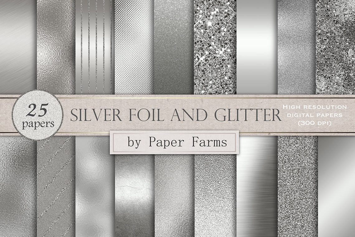 Silver Foil and Glitter