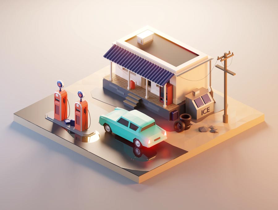 Vintage Gas Station