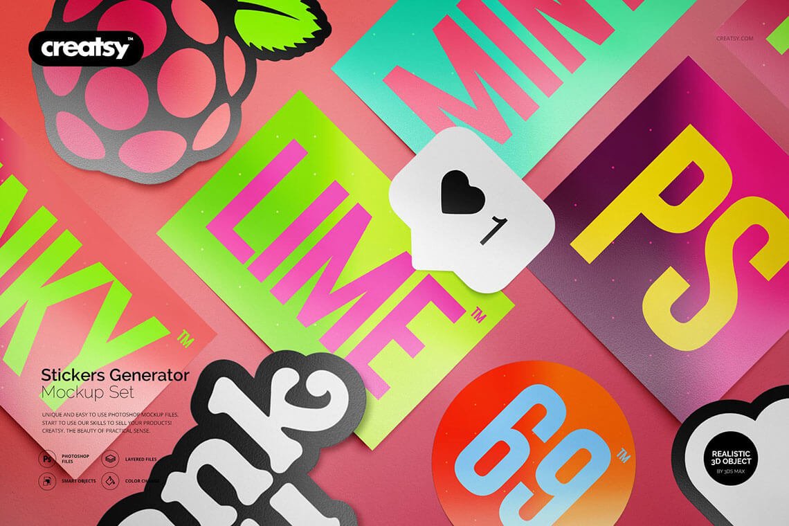 Download 85 Sticker Mockups To Unleash The Creativity The Designest PSD Mockup Templates