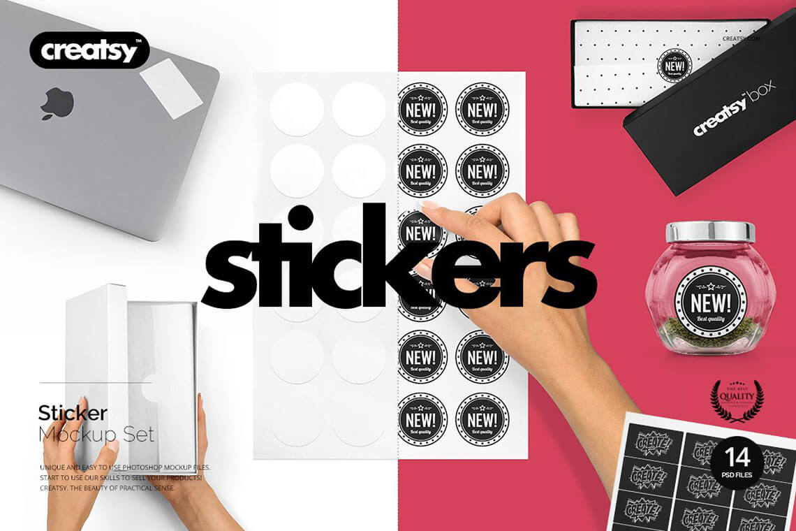 Download 85 Sticker Mockups To Unleash The Creativity The Designest