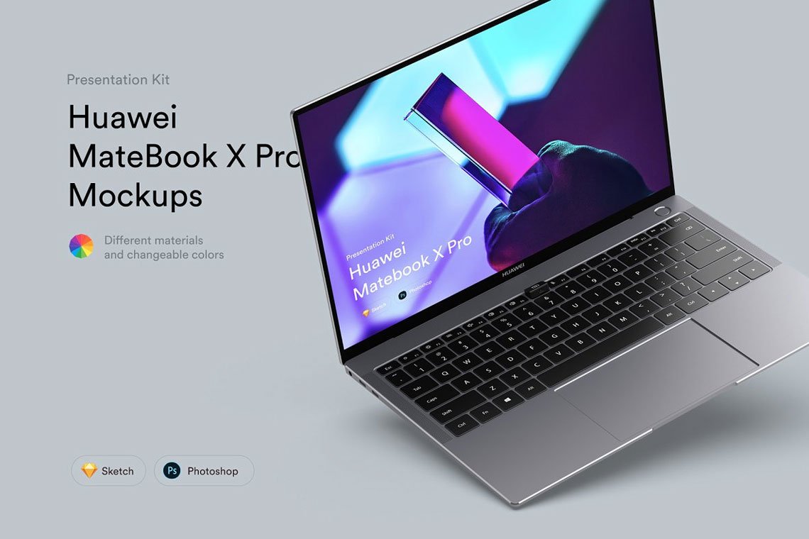 Apple & Huawei Laptop Mockup Set
