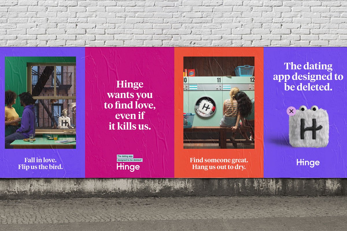 Hinge Dating App Branding Design Which is Meant to Be Deleted