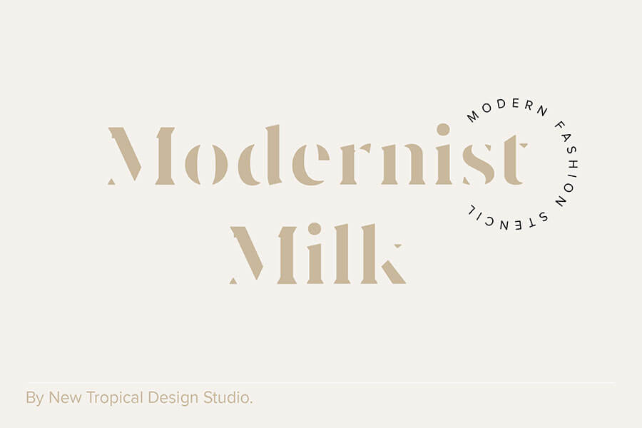 Modernist Milk Stencil Typeface