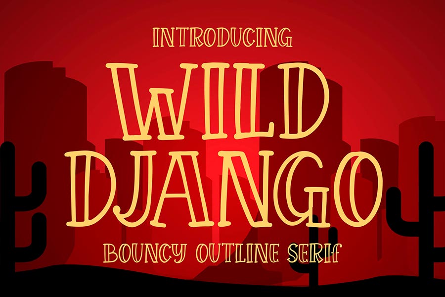 Wild Django — Bouncy Outline Serif