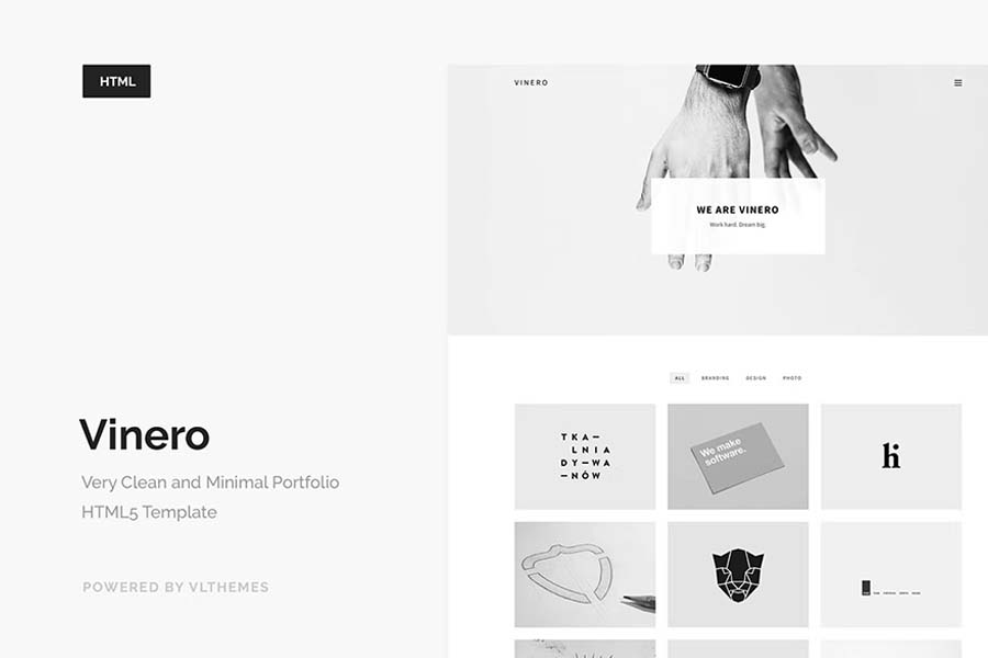 Vinero — Very Clean and Minimal Portfolio Template