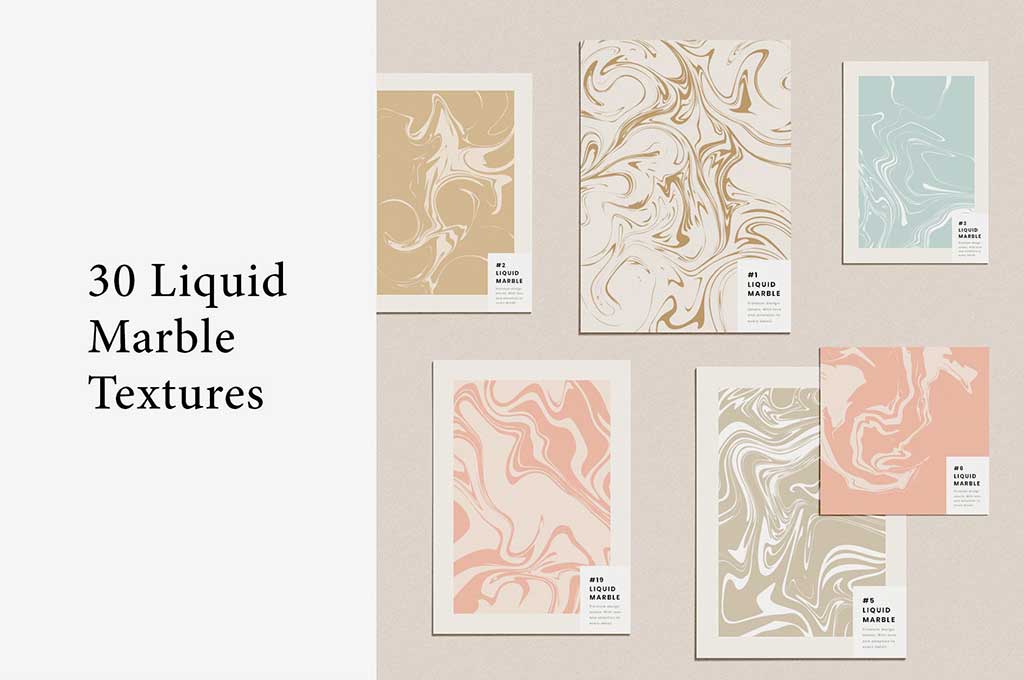 30 Liquid Marble Textures — Vector