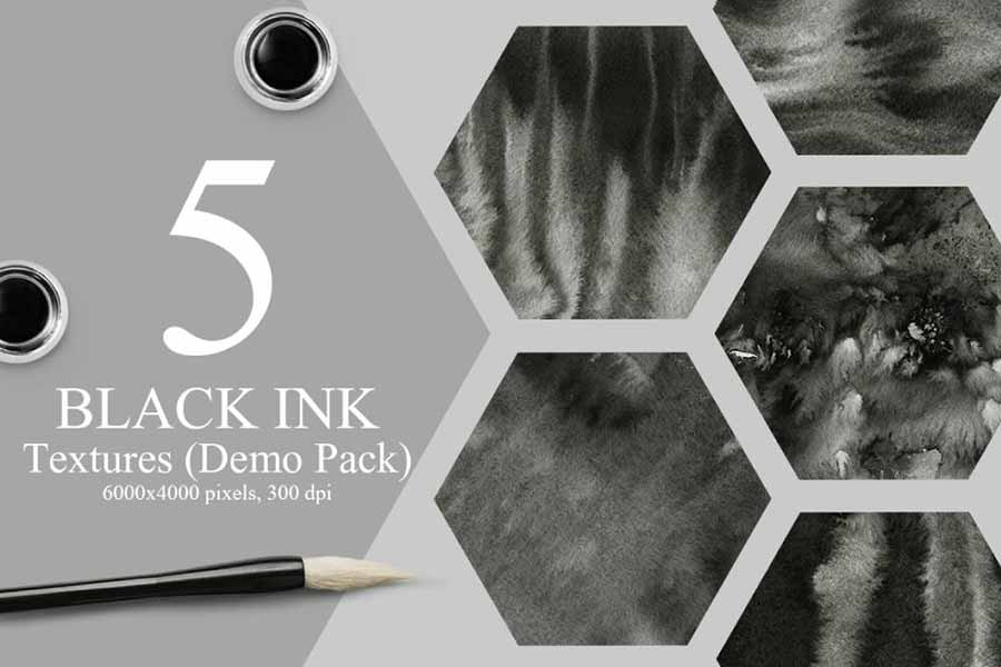 5 Free Black Ink Textures