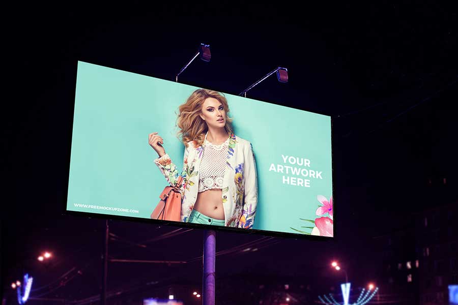 Billboard Mockup in the Night