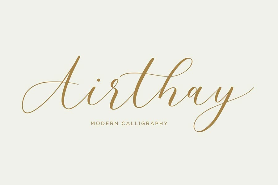 Airthay — Modern Calligraphy Wedding Font