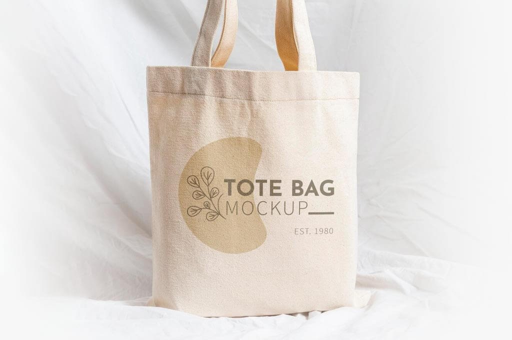 Beautiful Textile Tote Bag Mockup