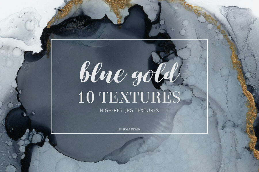 Dark Blue Gold Texture Backgrounds