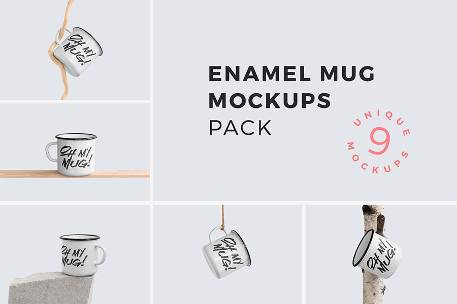 Enamel Mug Mockups Pack