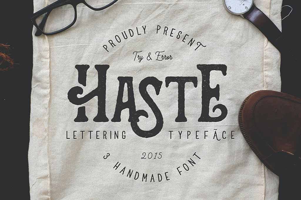 Haste — 3 Handmade Fonts