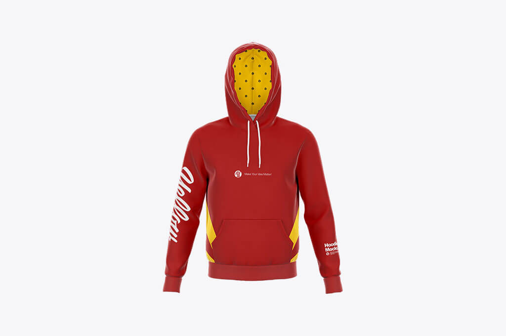 Hoodie Mockup with Ribbing — Front View