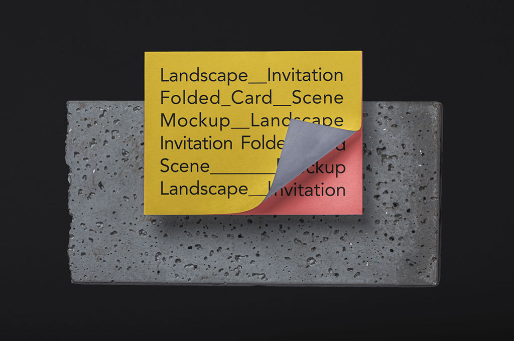 Landscape PSD Invitation Card Mockup