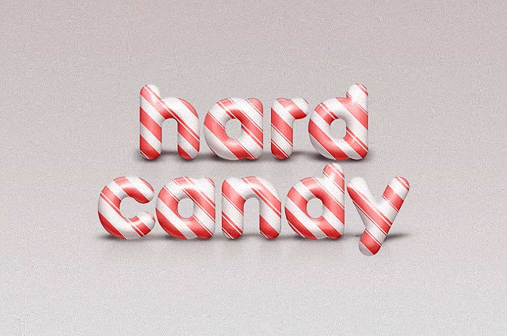 PSD Candy Cane Text Effect