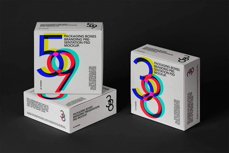 PSD Square Boxes Packaging Mockup