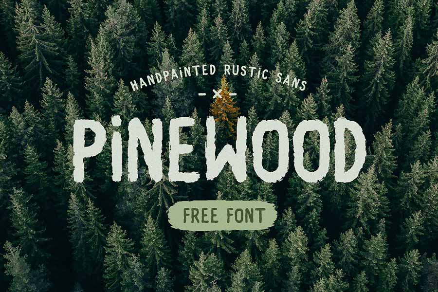 Pinewood Free Handprinted Rustic Sans Serif
