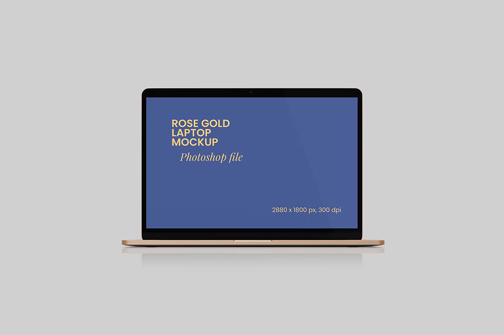 Rose Gold Laptop Mockup
