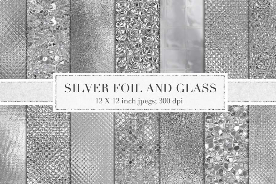 Silver Foil and Glass Textures