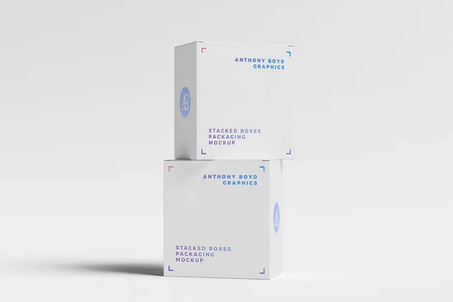 Stacked Boxes Packaging Mockup