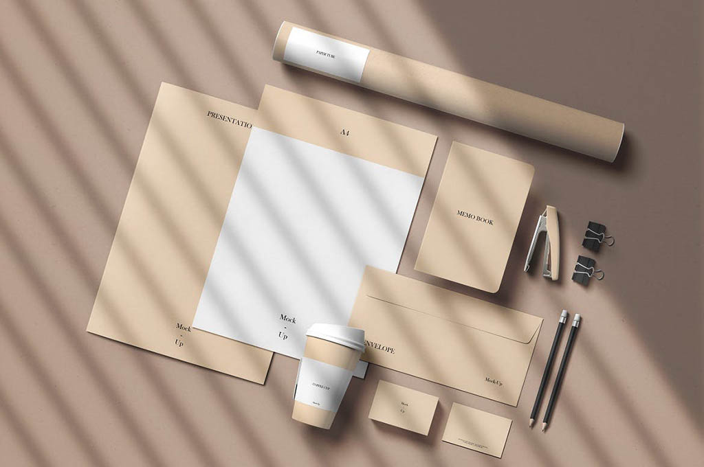 Stationery with Shadow Mockup