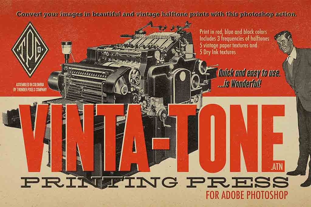 Vinta-Tone Printing Press Action