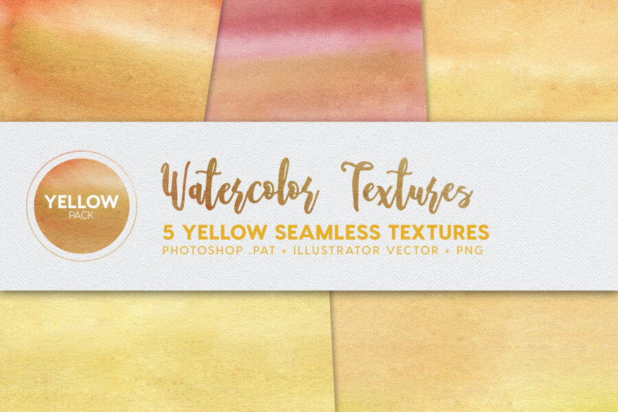 Watercolor Seamless Textures — Yellow Pack
