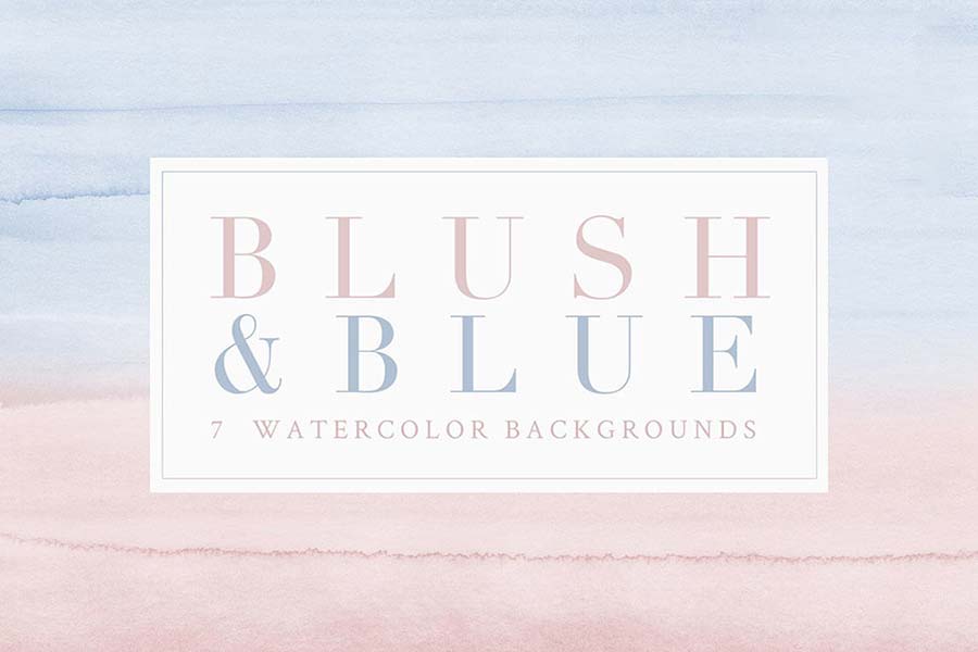 Watercolor Backgrounds - Blush/Blue