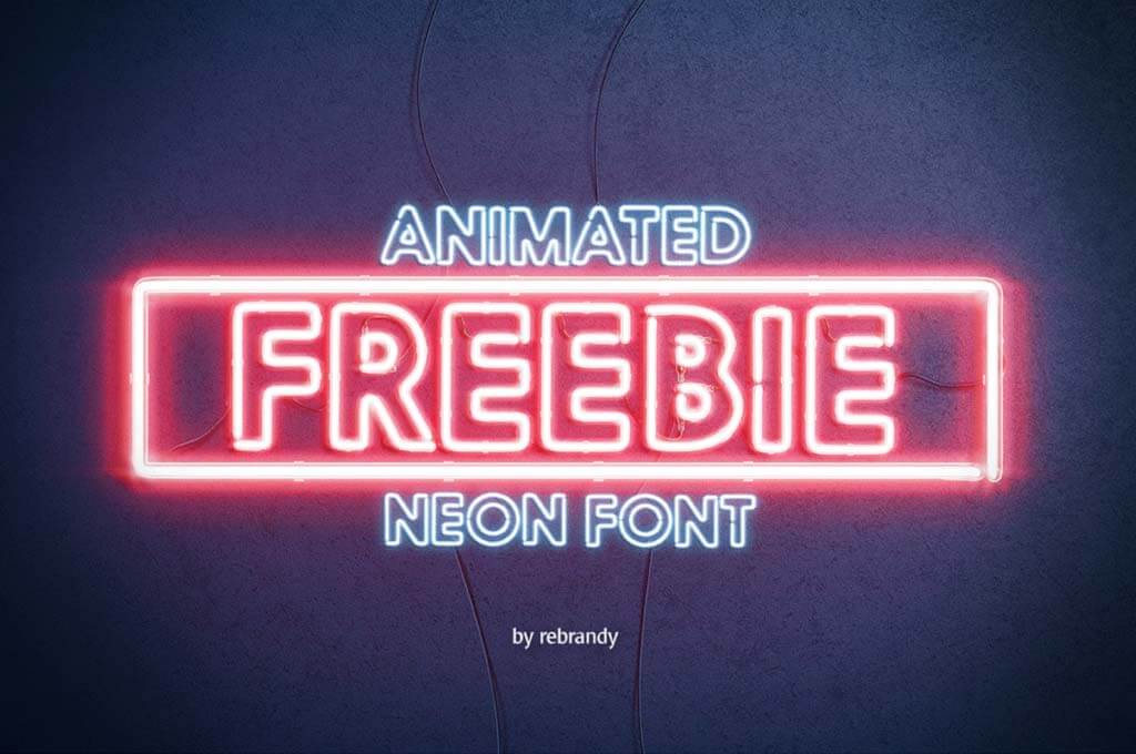 Freebie Animated Neon Font