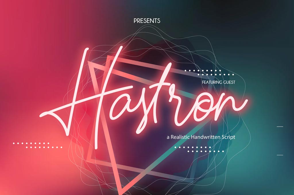 Hastron Neon Monoline Script