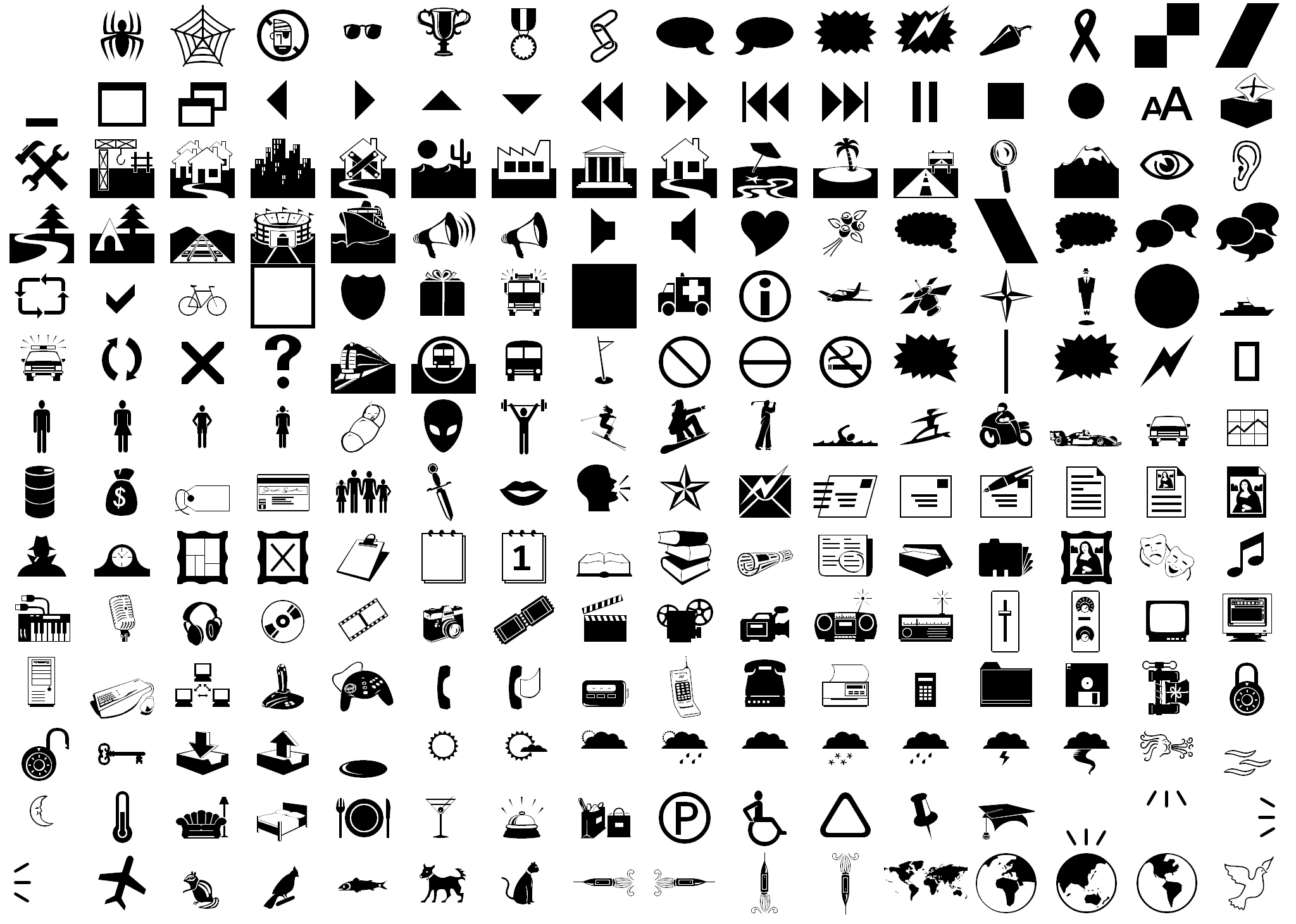 Webdings TrueType Dingbat Typeface