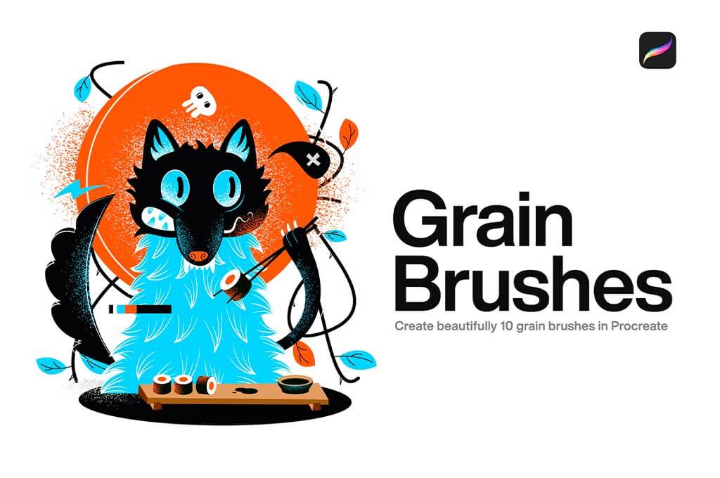 10 Grain Brushes Procreate
