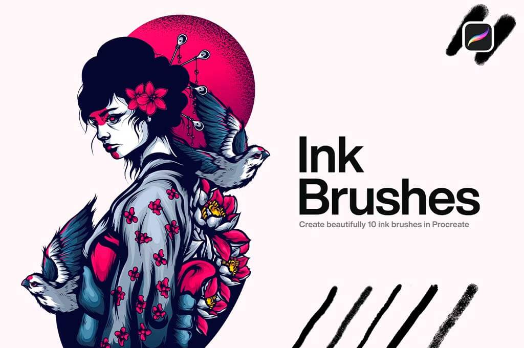 10 Ink Brushes Procreate
