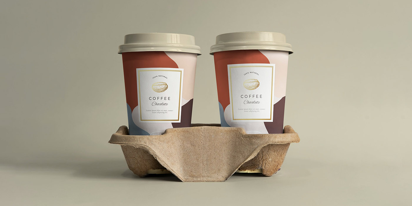 Disposable Corrugated Paper Cup Holder For Coffee Tea Cola