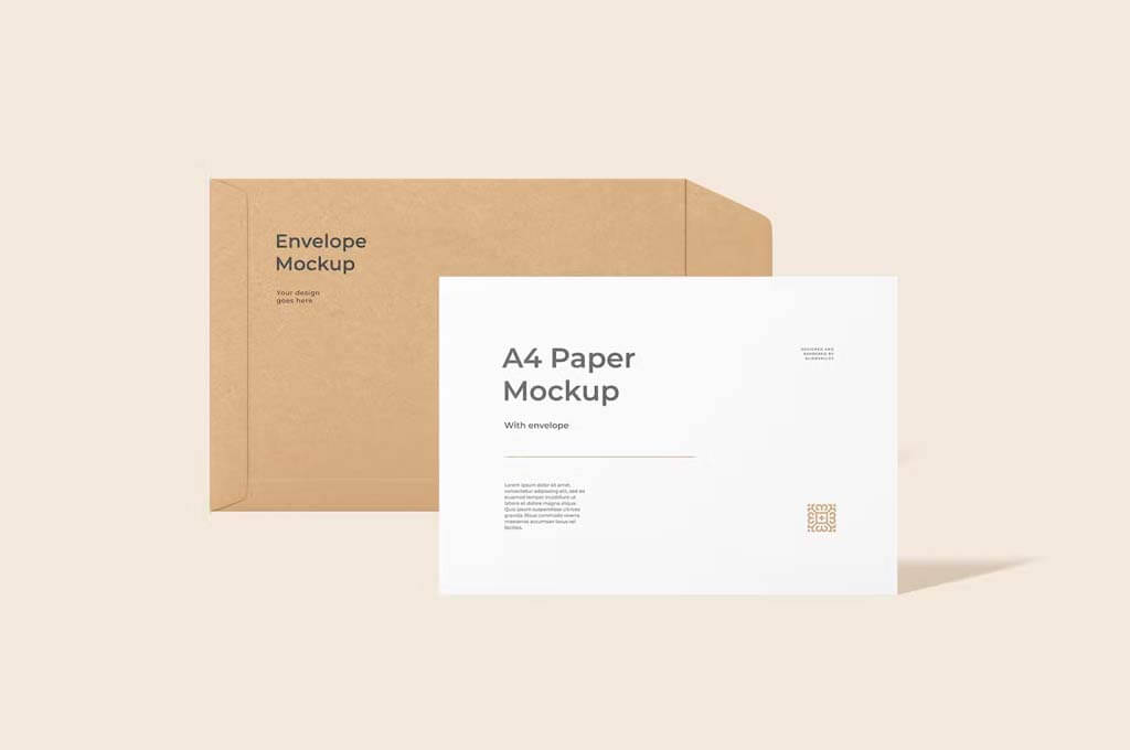 A4 Paper Envelope Mockup