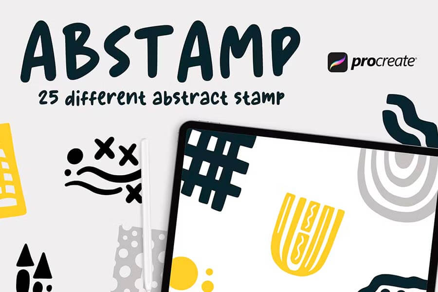 Abstamp — 25 Abstract Stamp Brush