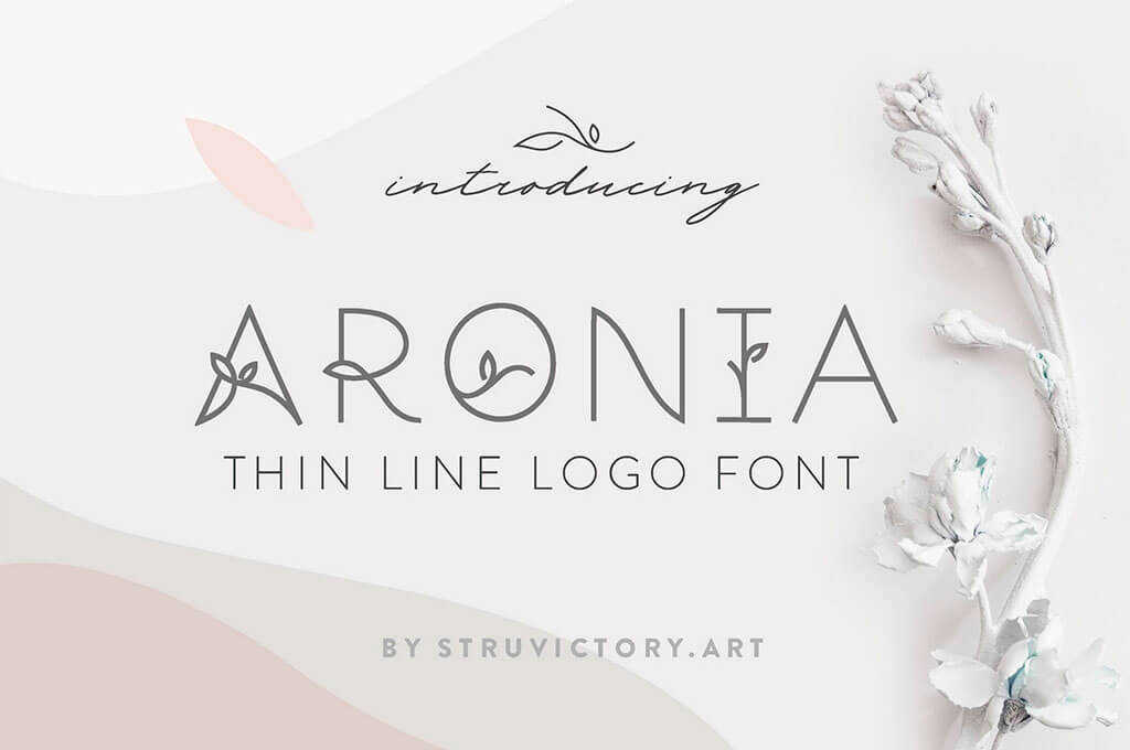 Aronia — Thin Line Logo Font
