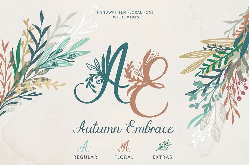 Autumn Embrace — Floral Font