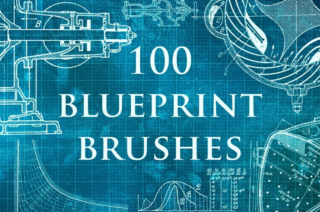 100 Blueprint Mechanics Brushes