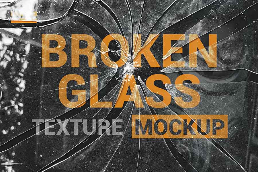 Broken Glass Texture Mockup