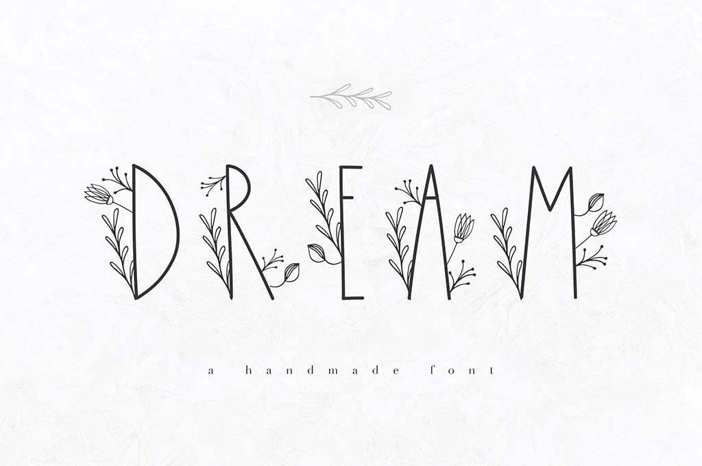 Dream — Handmade Floral Font